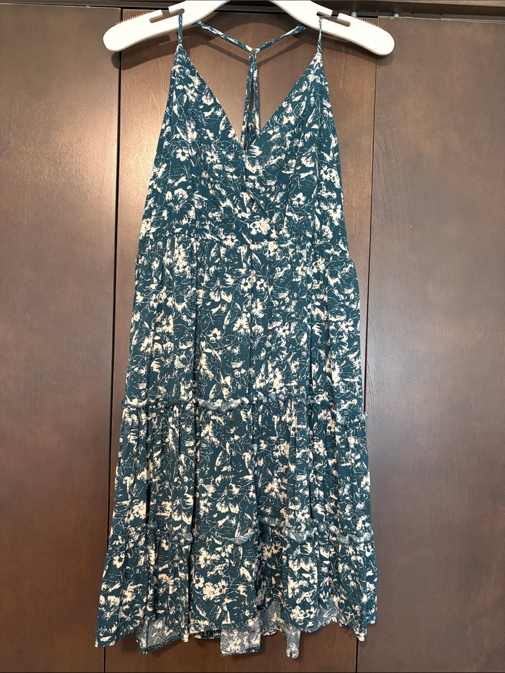 Maurices Teal Floral Sundress with adjustable strap